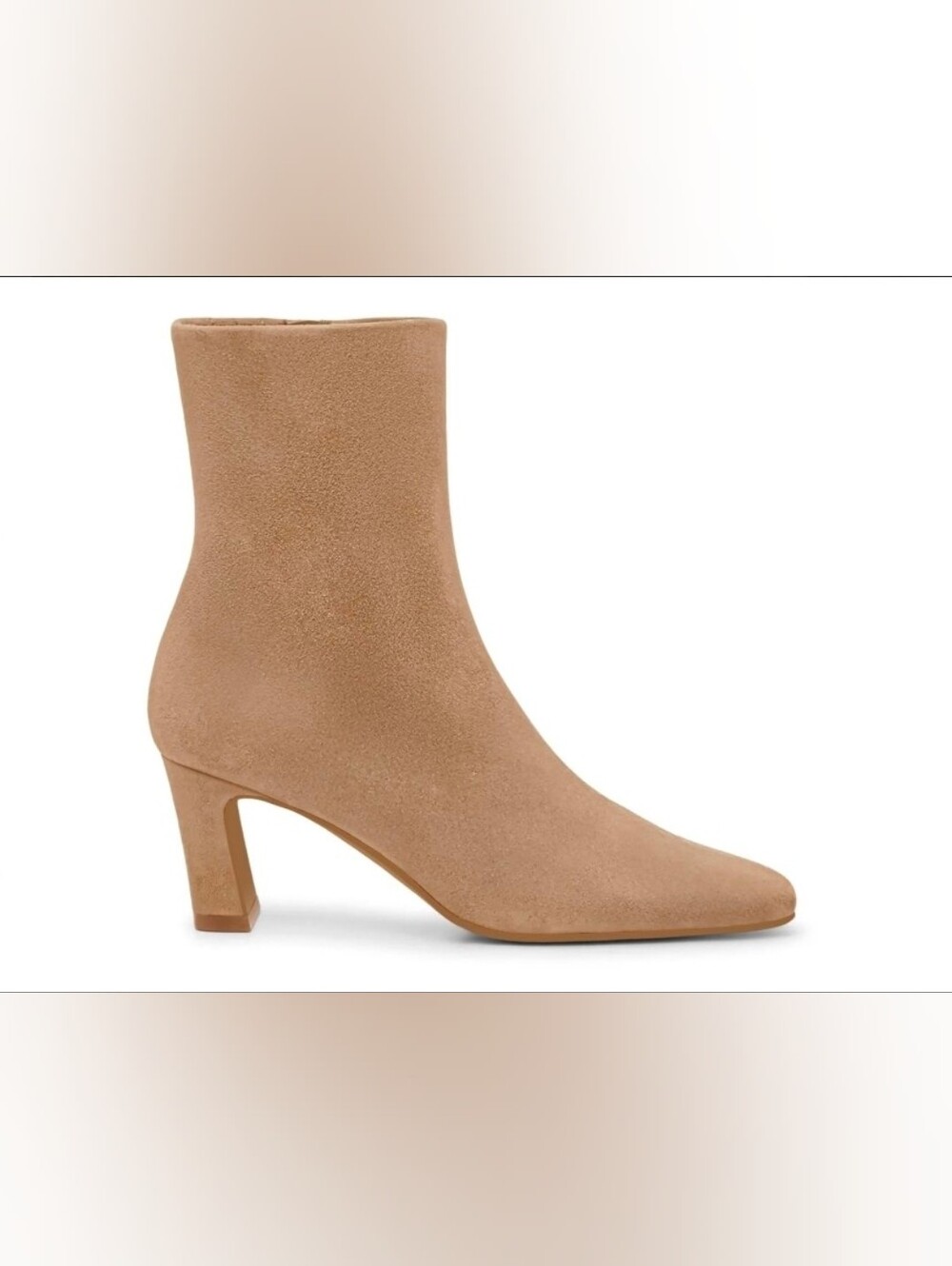 Classic Tan Suede Mid-Heel Ankle Boot